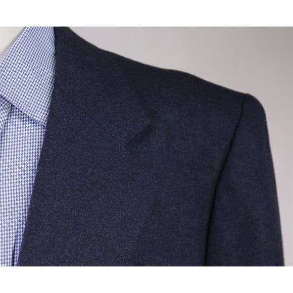 Johney Chang Custom Tailor Blazer Blue Fleece Wool 2-Btn Jacket Bespoke 46L - Picture 4 of 9